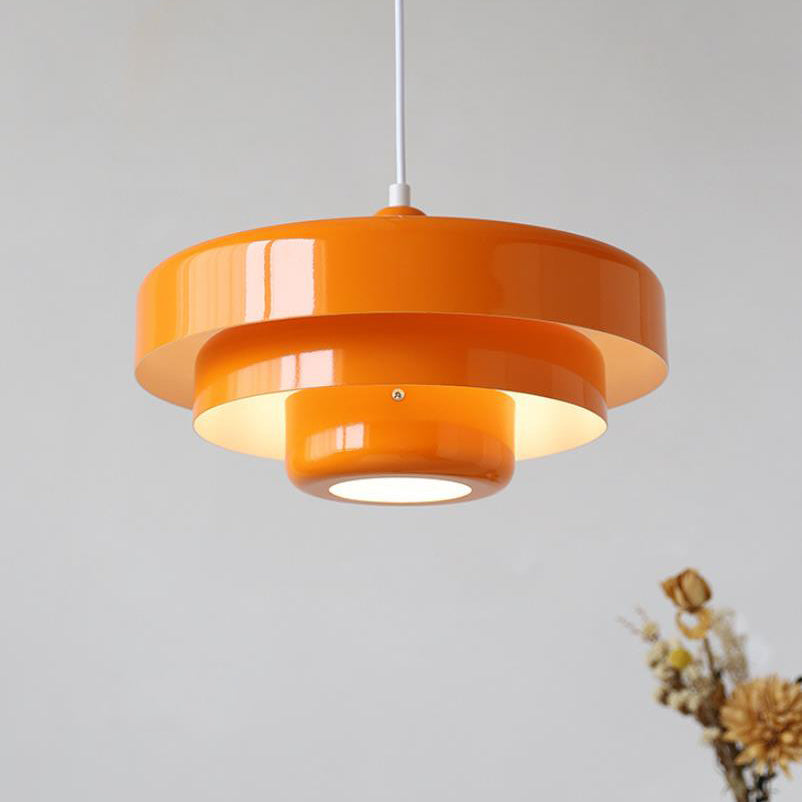 Nordic Vintage Layered Pendant Lamp | Modern Retro Hanging Light In Three Shade Colourways
