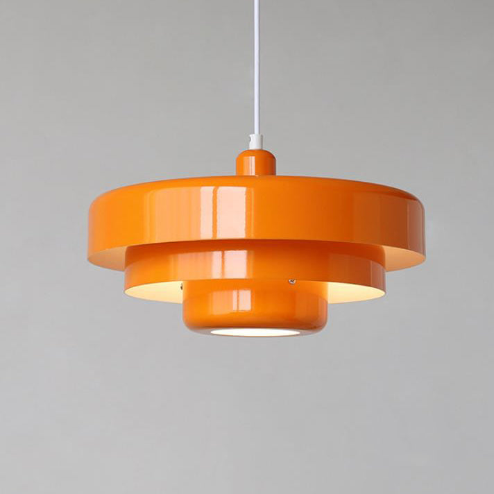 Nordic Vintage Layered Pendant Lamp | Modern Retro Hanging Light In Three Shade Colourways
