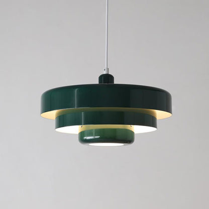 Nordic Vintage Layered Pendant Lamp | Modern Retro Hanging Light In Three Shade Colourways