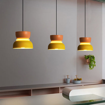 Nordic Macaron Pendant Light | Scandinavian Two Tone Metal Shade In Three Bold Shade Sizes