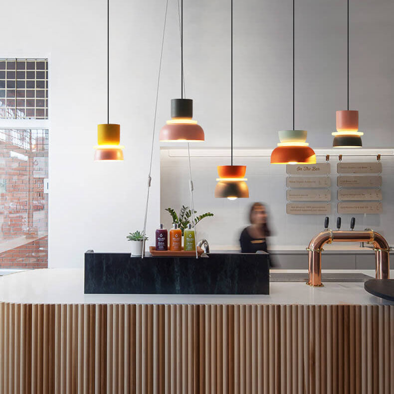 Nordic Macaron Pendant Light | Scandinavian Two Tone Metal Shade In Three Bold Shade Sizes