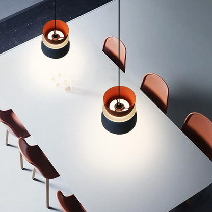 Nordic Macaron Pendant Light | Scandinavian Two Tone Metal Shade In Three Bold Shade Sizes