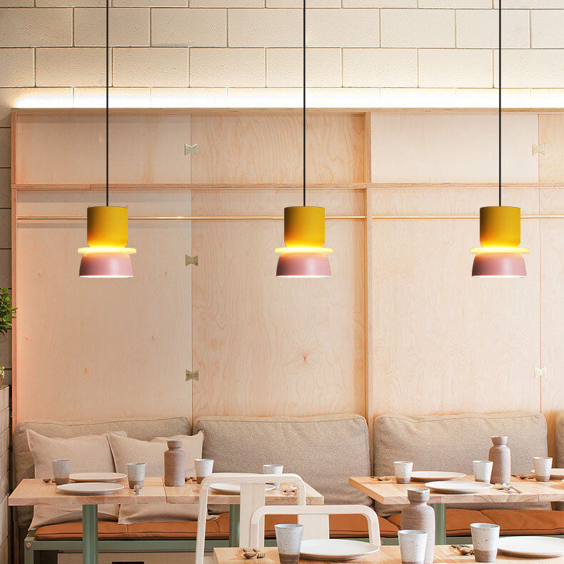 Nordic Macaron Pendant Light | Scandinavian Two Tone Metal Shade In Three Bold Shade Sizes