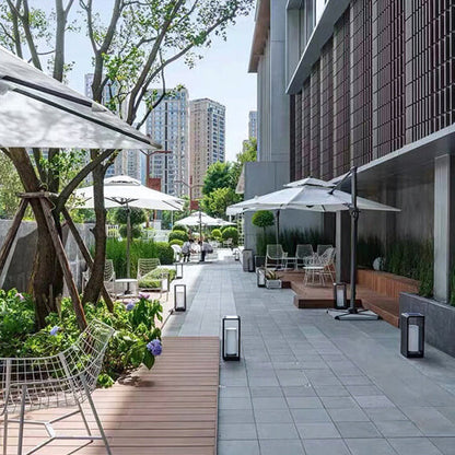 Modern Square Outdoor LED Light | Minimalist Waterproof Solar Powered Landscape Garden Fixture