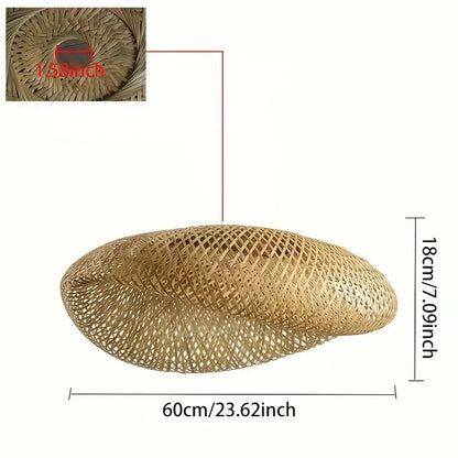 Rattanova Handwoven Rattan Pendant | Bohemian Woven Lampshade For Kitchens and Living Rooms