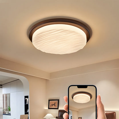 Art Deco LED Ceiling Light | Vintage Sculpted Glass Flush Mount In Three Different Shade Sizes
