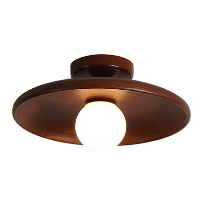 Modern Wooden Ceiling Light | Minimalist Semi Flush Mount For Bedrooms, Halls and Landings