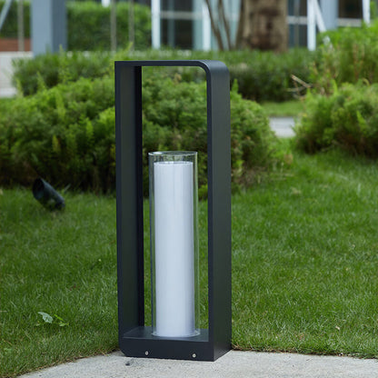 Modern Square Outdoor LED Light | Minimalist Waterproof Solar Powered Landscape Garden Fixture