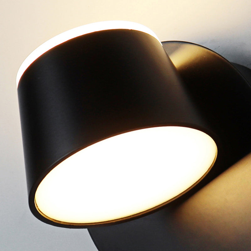 Rotatable LED Wall Lamp | Modern Adjustable Sconce In Black or White With Two Light Colours