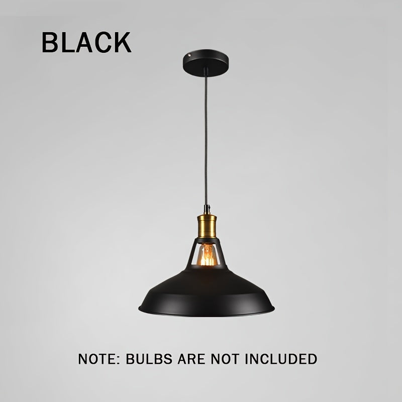 Industrial Metal Pendant Light | Retro Loft Style Metal Shade In A Black or White Matte Finish