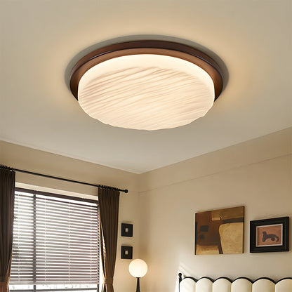 Art Deco LED Ceiling Light | Vintage Sculpted Glass Flush Mount In Three Different Shade Sizes