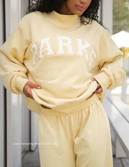 Varsity Mockneck Sweatshirt Pastel Yellow