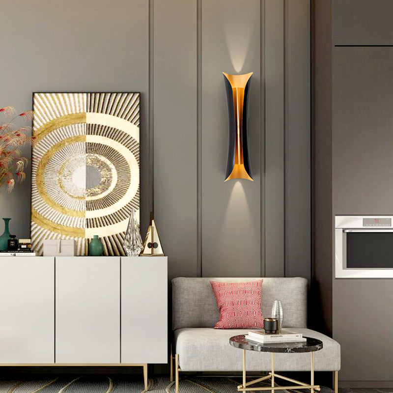 Modern Curl Wall Sconce | Black Metal Indoor Wall Light In 33, 53 and 76 Centimetre Lengths