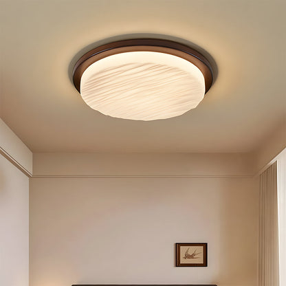Art Deco LED Ceiling Light | Vintage Sculpted Glass Flush Mount In Three Different Shade Sizes