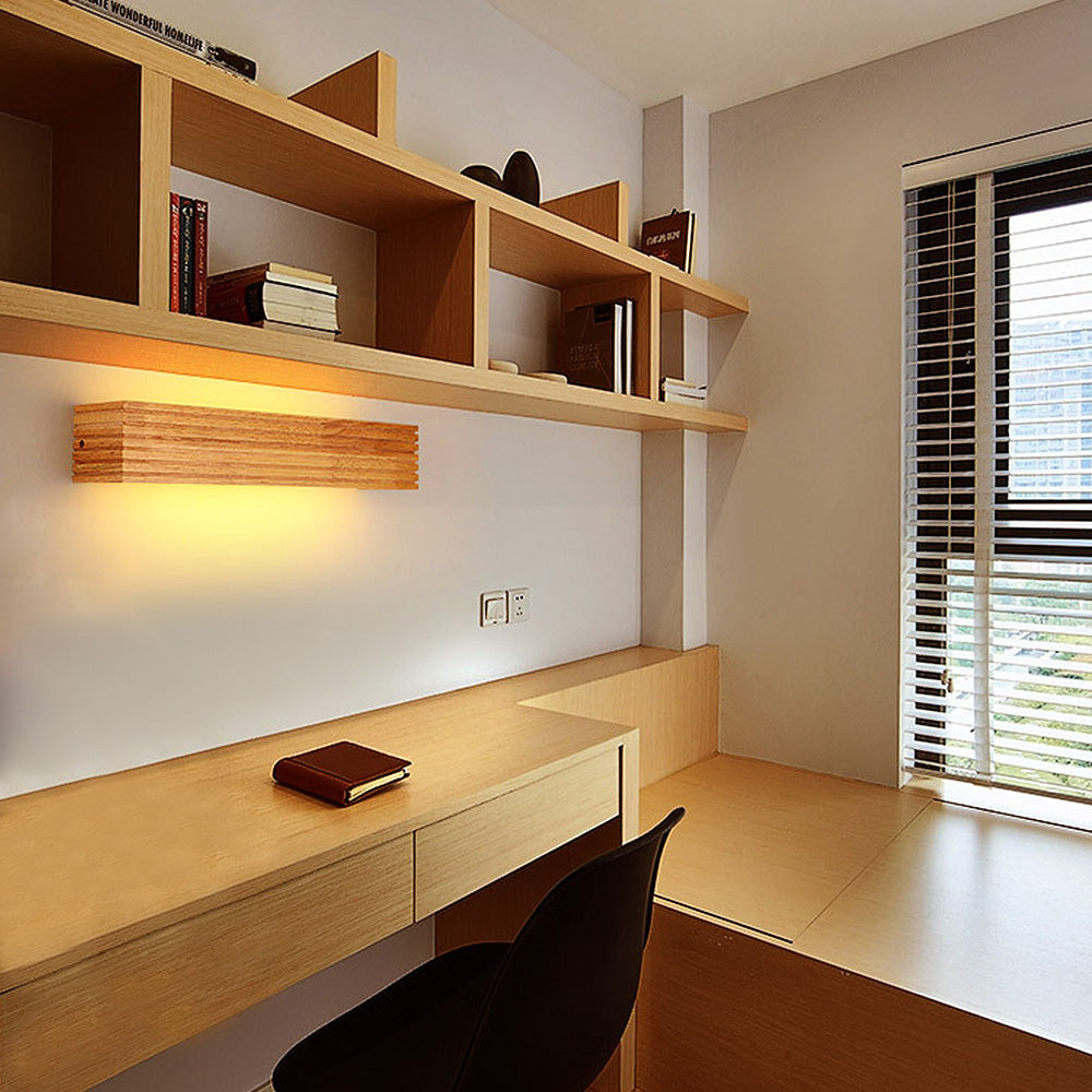 Modern Wooden LED Wall Lamp | Minimalist Bedroom and Living Room Bar Light In Two Bar Sizes