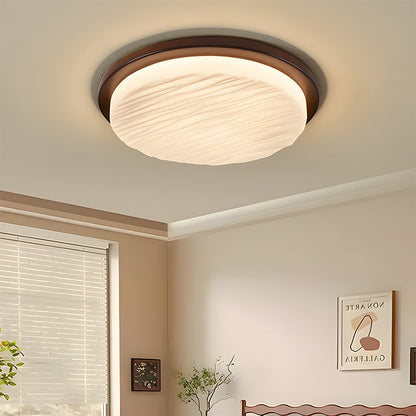 Art Deco LED Ceiling Light | Vintage Sculpted Glass Flush Mount In Three Different Shade Sizes