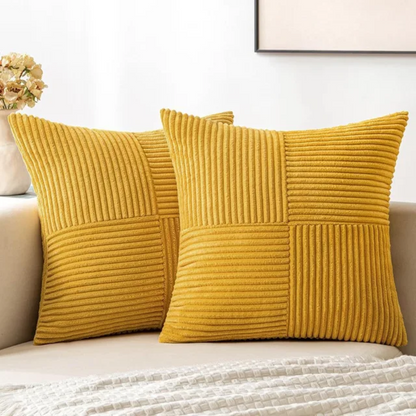 Corduroy Cushion Covers | Luxury Striped Throw Pillow Covers For Sofas, Beds and Armchairs