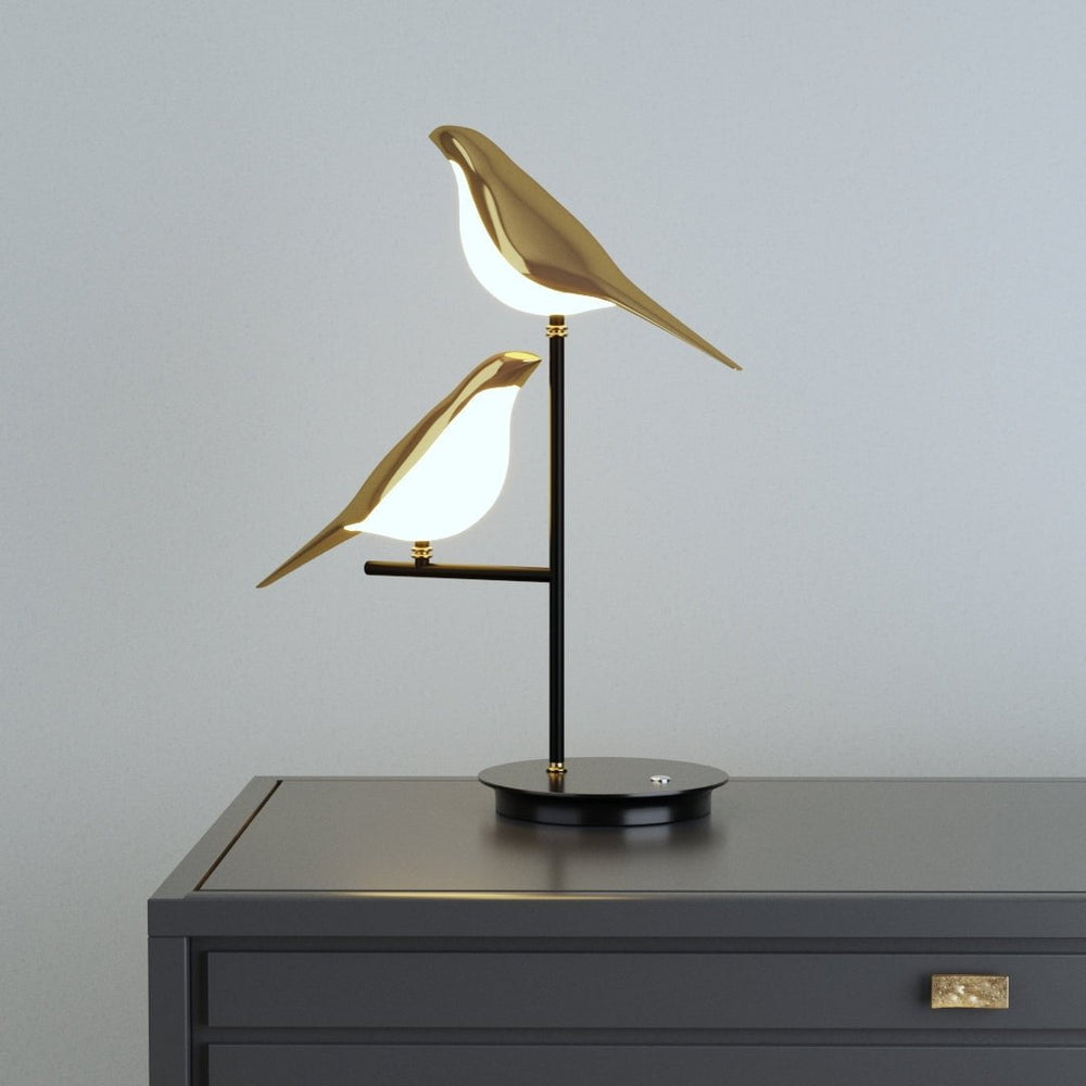 Golden Birdlight Wall Lamp | Modern Nordic LED Sconce With A Perched Bird Detail For Halls
