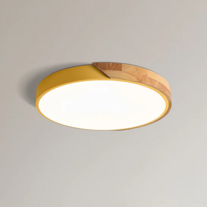 LED Ceiling Light | Modern Nordic Wooden Flush Mount Fixture For Bedrooms, Halls and Landings