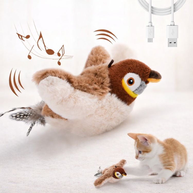 Flitterpaw Interactive Cat Toy | Fluttering Bird Motion Hunting Toy For Indoor Cats and Kittens