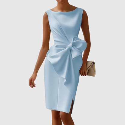 Ainsley Boat Neck Sleeveless Midi Dress