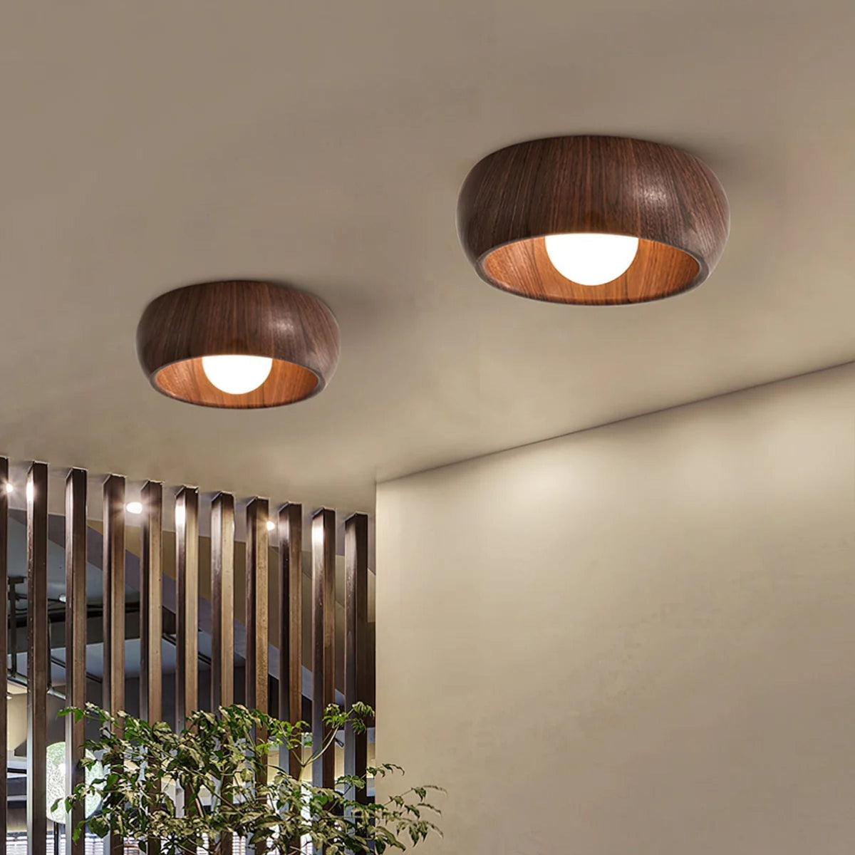 Elmvane Ceiling Lamp | Minimalist Modern Wooden LED Fixture For Bedrooms and Quiet Home Studies