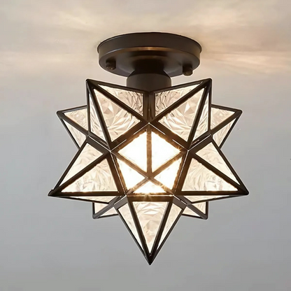 Stellune LED Ceiling Lamp | Elegant Geometric Star Light In Gold or Black, In Two Star Designs