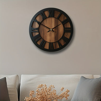 Vintage Wooden Wall Clock | Roman Numeral Design In Three Different Natural Timber Face Sizes