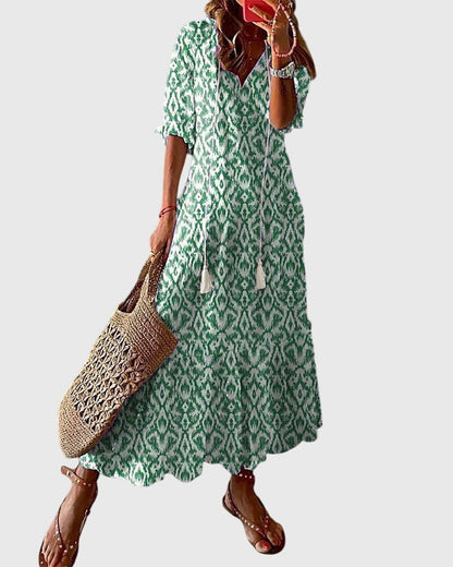 Amalia Boho Printed Maxi Dress