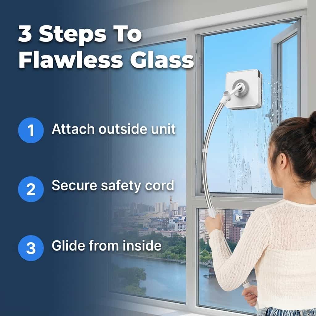 Clearspan Extendable Window Cleaner | Telescopic Pivoting Squeegee For Streak Free Exterior Glass