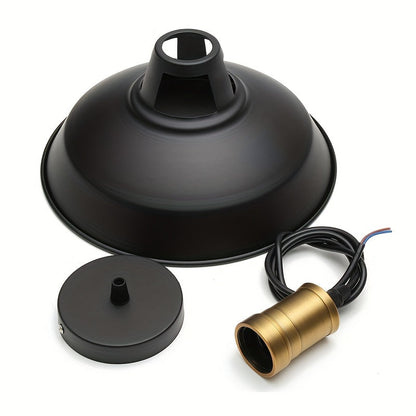 Industrial Metal Pendant Light | Retro Loft Style Metal Shade In A Black or White Matte Finish
