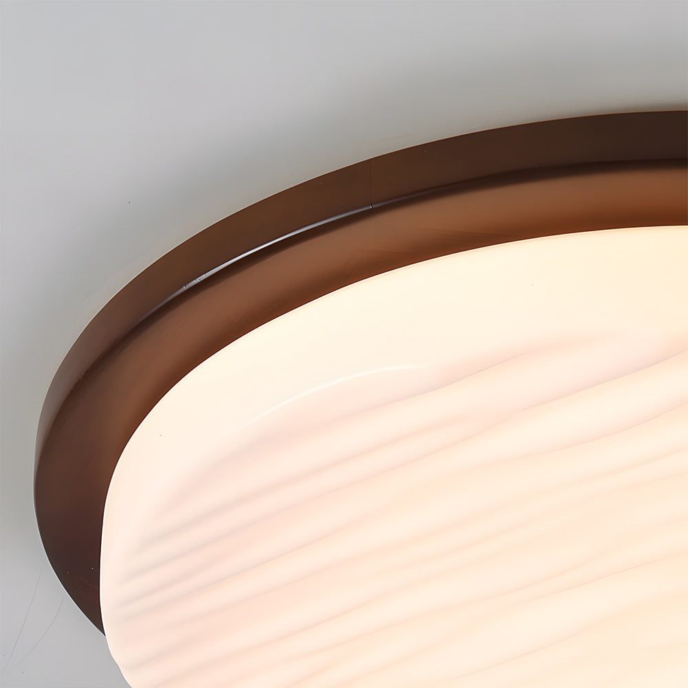 Art Deco LED Ceiling Light | Vintage Sculpted Glass Flush Mount In Three Different Shade Sizes