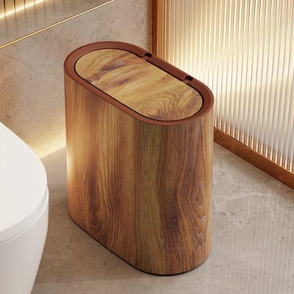 Marble Pattern Trash Can | Modern Bathroom and Kitchen Bin With Lid For Small Spaces and Desks