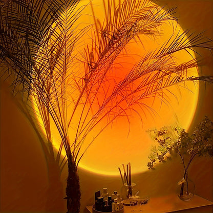 Sunset Projection Lamp | USB Powered Ambient Mood Light For Bedrooms, Photos and Video Calls