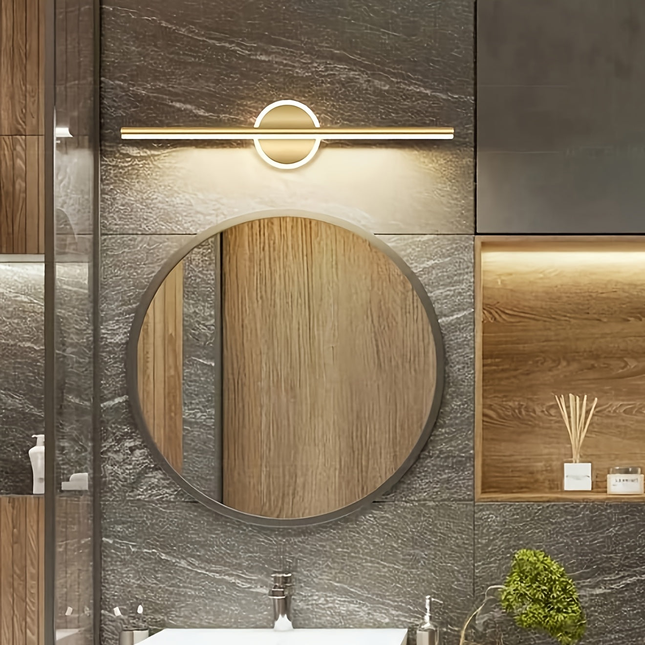 Luxe LED Mirror Wall Light | Minimalist Linear Wall Lamp In A Black or Gold Aluminium Finish