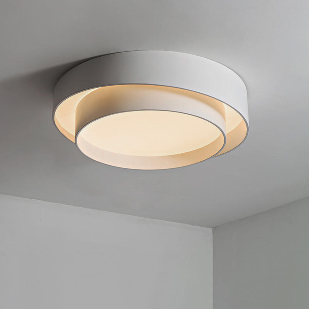 Nordic Round LED Ceiling Light | Modern Minimalist Flush Mount In Black or White Iron Finish