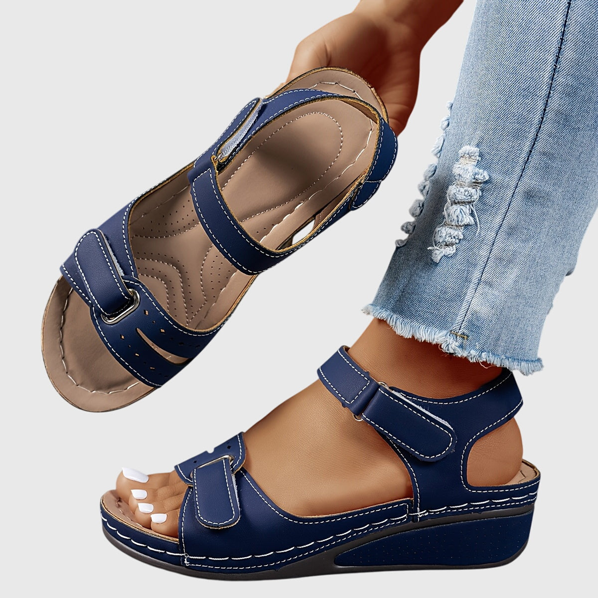 Crystal Embellished Comfort Flat Sandals