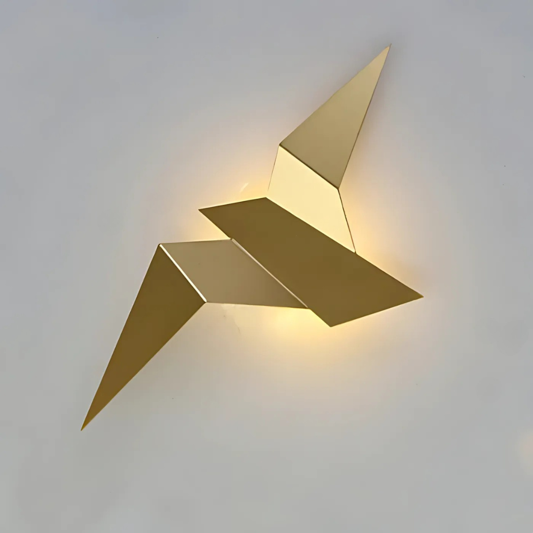 Origami Wall Lamp | Unique Modern Indoor LED Sconce In A Black, Gold or White Metal Finish