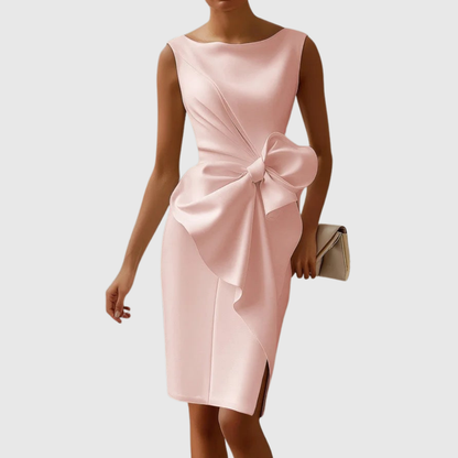 Ainsley Boat Neck Sleeveless Midi Dress