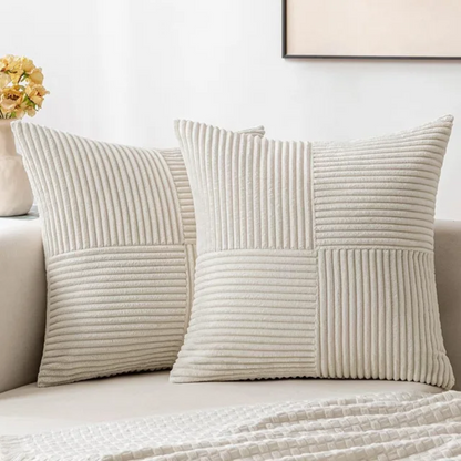 Corduroy Cushion Covers | Luxury Striped Throw Pillow Covers For Sofas, Beds and Armchairs