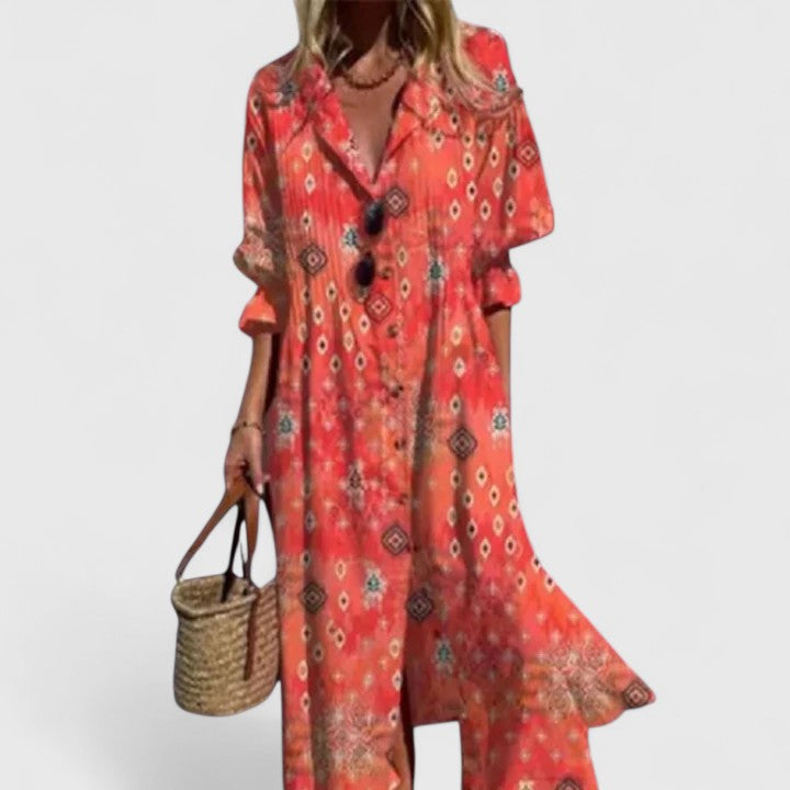 Paula Printed Boho Maxi Dress