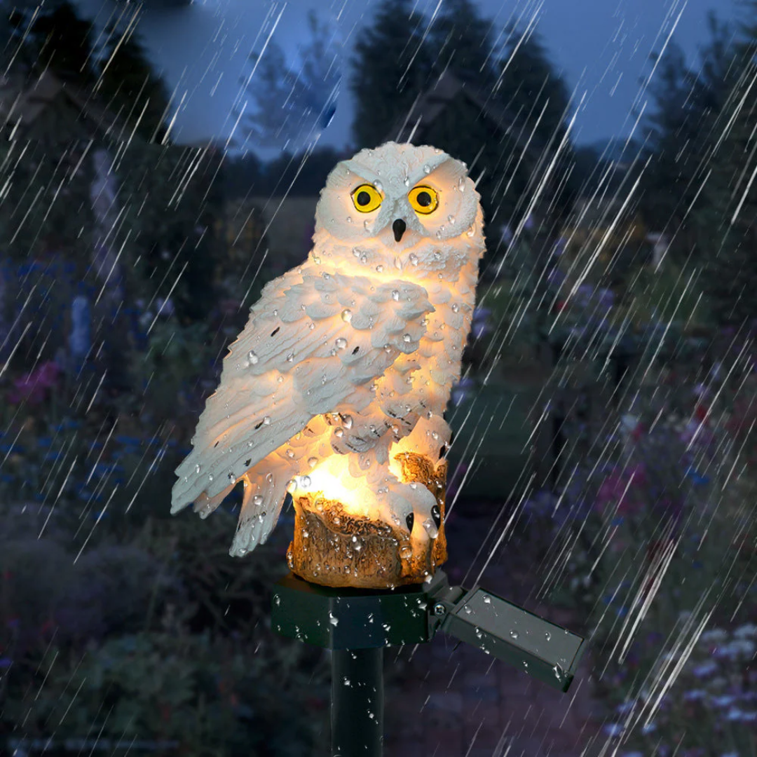 Solar Owl Garden Stake Light | Decorative Outdoor Pathway Lamp For Borders and Flower Beds