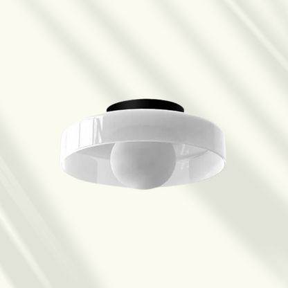 Modern LED Ceiling Light | Stylish Round Glass Flush Mount In Six Soft Glass Shade Colours