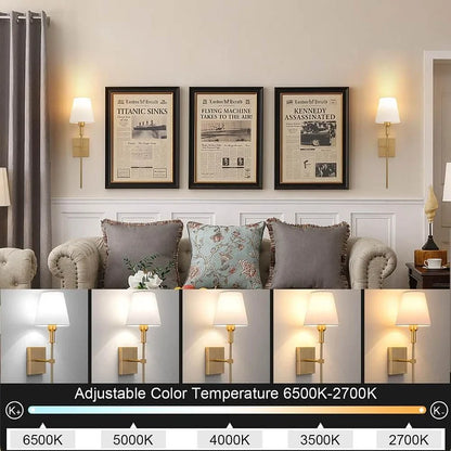 Rechargeable Wireless Wall Light 2 Pack | Stick On LED Sconces With No Wiring Or Drilling Required