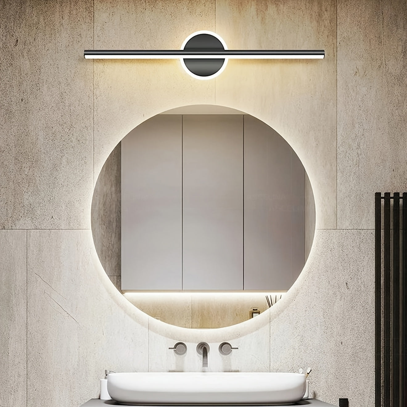 Luxe LED Mirror Wall Light | Minimalist Linear Wall Lamp In A Black or Gold Aluminium Finish