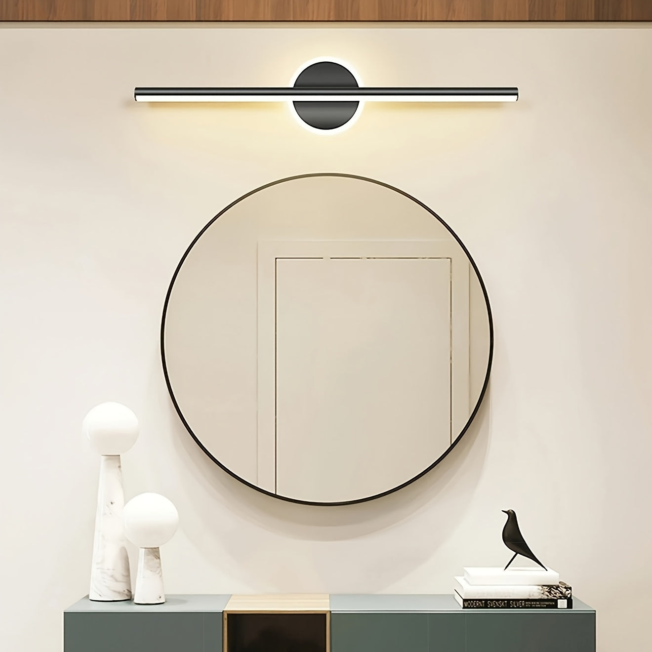 Luxe LED Mirror Wall Light | Minimalist Linear Wall Lamp In A Black or Gold Aluminium Finish