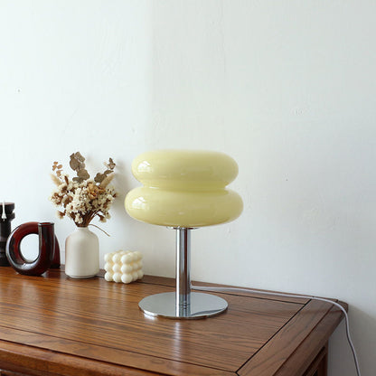 Italian Designer Glass Table Lamp | Modern Retro Accent Light For Living Rooms and Consoles