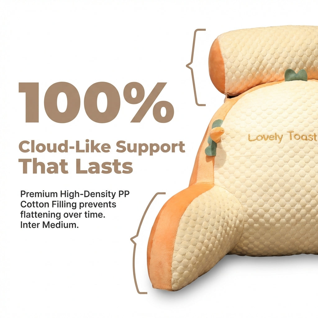Posturest Ergonomic Reading Pillow | Lumbar Support Backrest With Arms For Bed, Couch and Floor