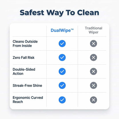 Clearspan Extendable Window Cleaner | Telescopic Pivoting Squeegee For Streak Free Exterior Glass