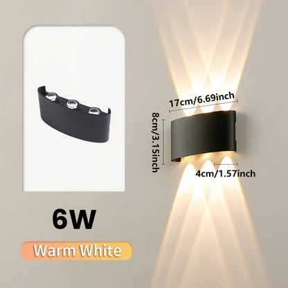 Modern Dual Beam LED Wall Light | Indoor and Outdoor IP55 Rated Up and Down Metal Wall Sconce
